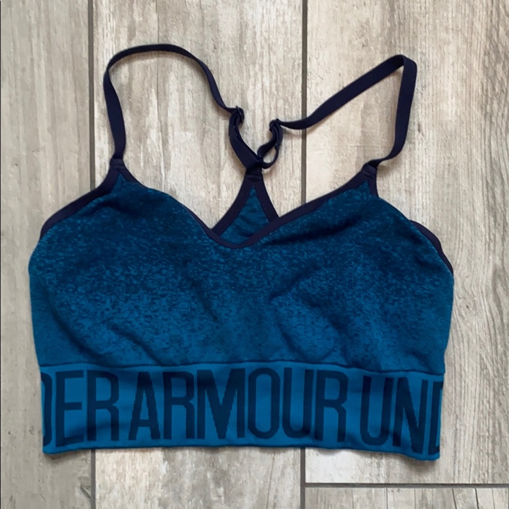 Dark blue UA sports bra